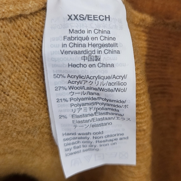 Madewell Westgate V-Neck Sweater in Coziest Yarn Heather Saffron Mustard XXS - Picture 8 of 10